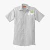 Short Sleeve Striped Industrial Work Shirt Thumbnail